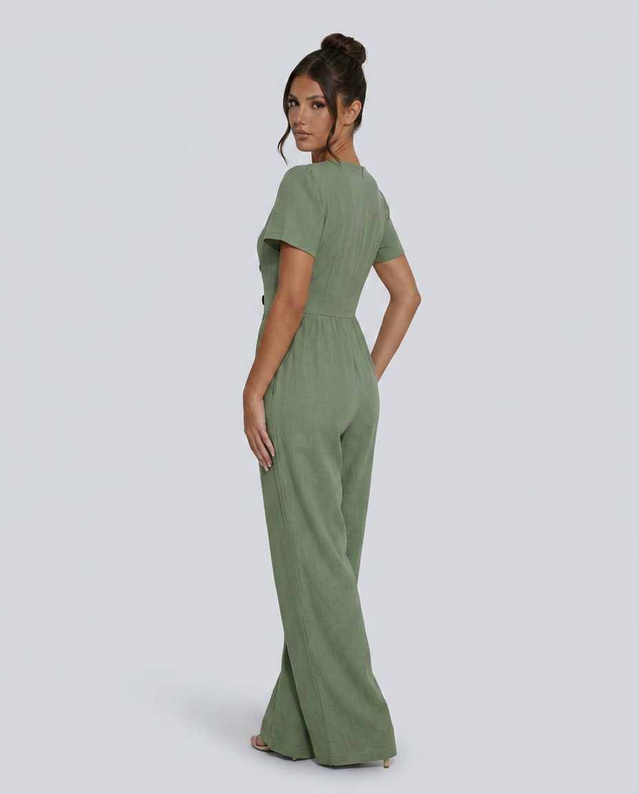Brandy | Wide-Leg Jumpsuit with Button Detail