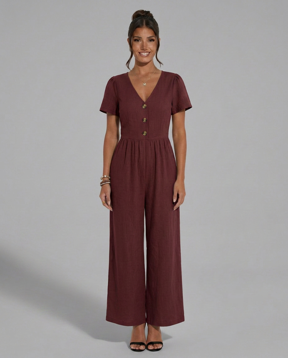 Brandy | Wide-Leg Jumpsuit with Button Detail