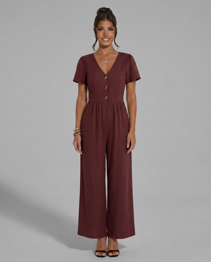 Brandy | Wide-Leg Jumpsuit with Button Detail