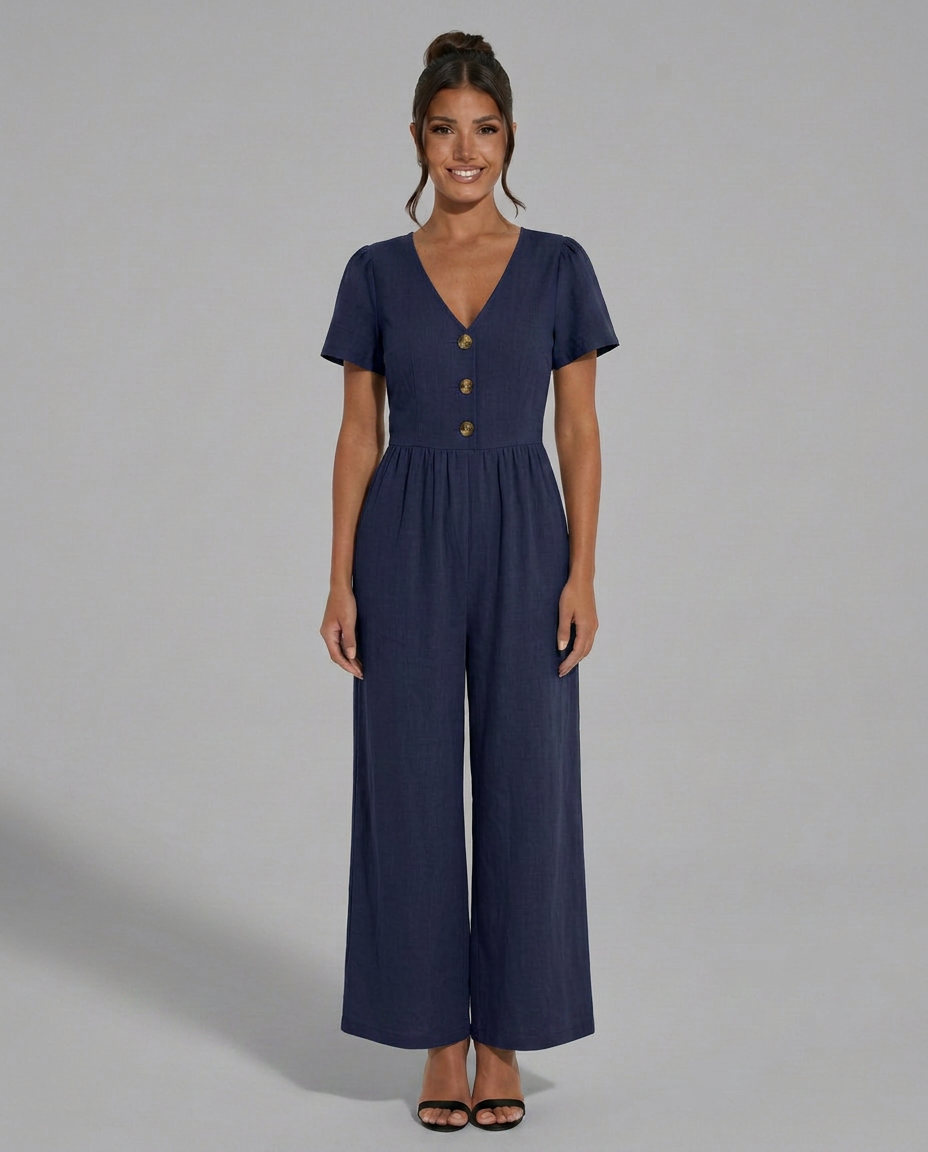 Brandy | Wide-Leg Jumpsuit with Button Detail