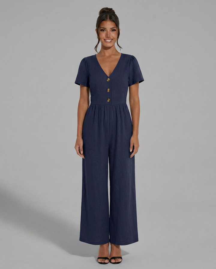 Brandy | Wide-Leg Jumpsuit with Button Detail