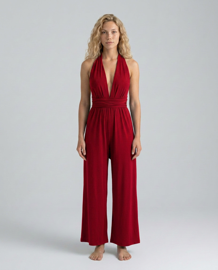 Cara | Halter Jumpsuit with Wide-Leg Trousers