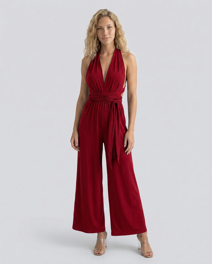 Cara | Halter Jumpsuit with Wide-Leg Trousers