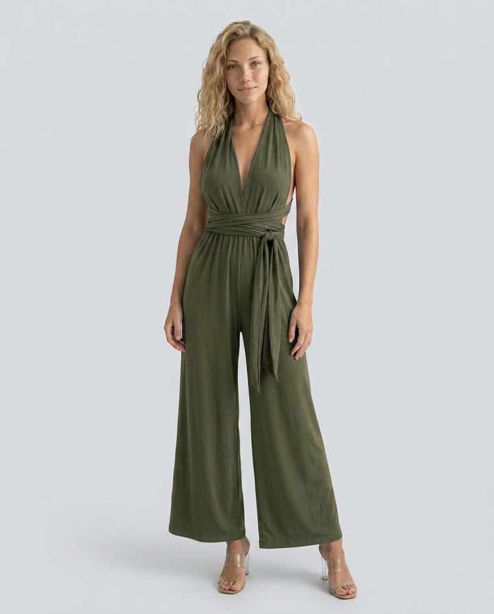 Cara | Halter Jumpsuit with Wide-Leg Trousers