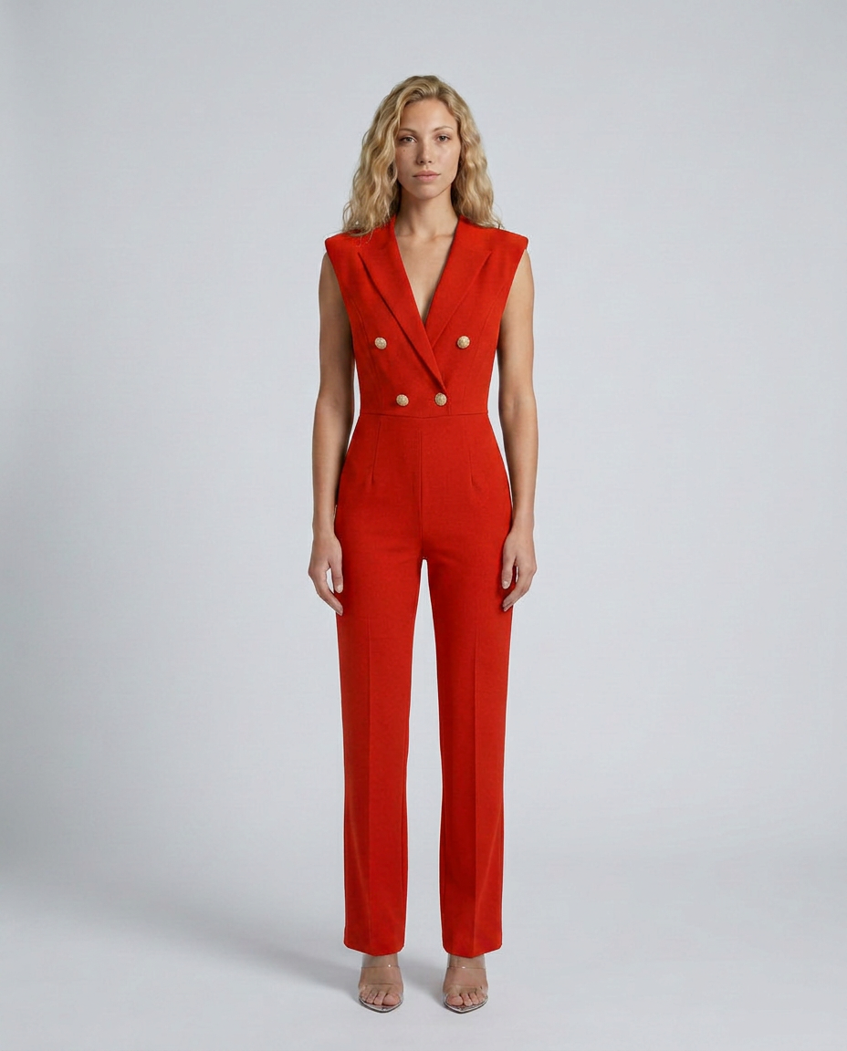 Gail | Tailored Jumpsuit with Double-Breasted Front