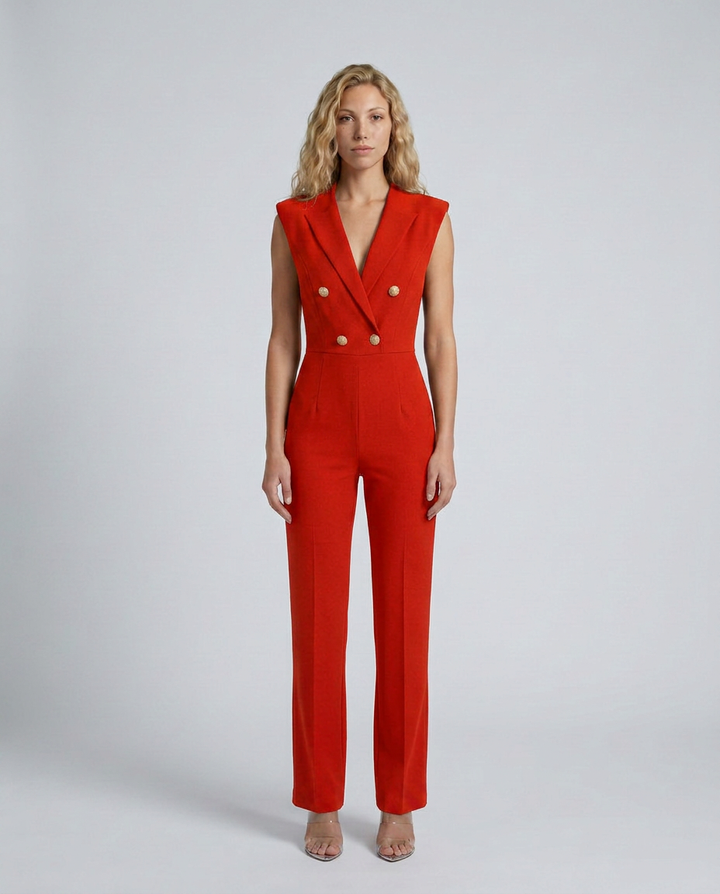 Gail | Tailored Jumpsuit with Double-Breasted Front