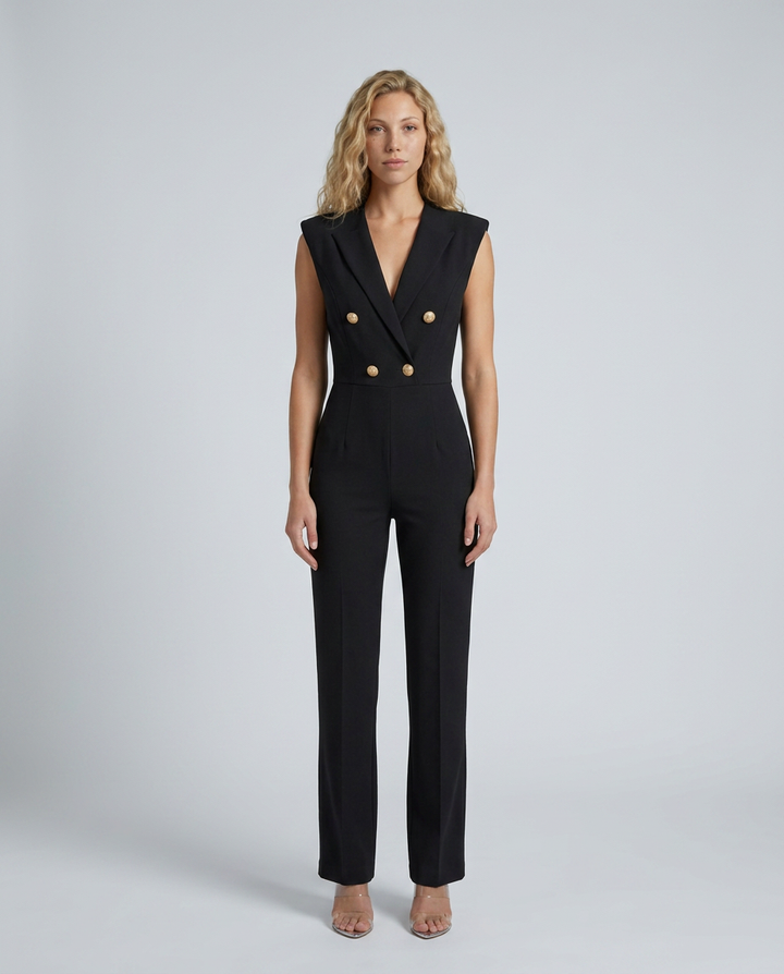 Gail | Tailored Jumpsuit with Double-Breasted Front