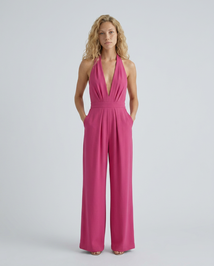 Lottie | Halter Jumpsuit with Wide-Leg Trousers