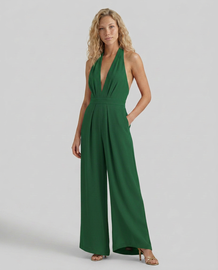 Lottie | Halter Jumpsuit with Wide-Leg Trousers