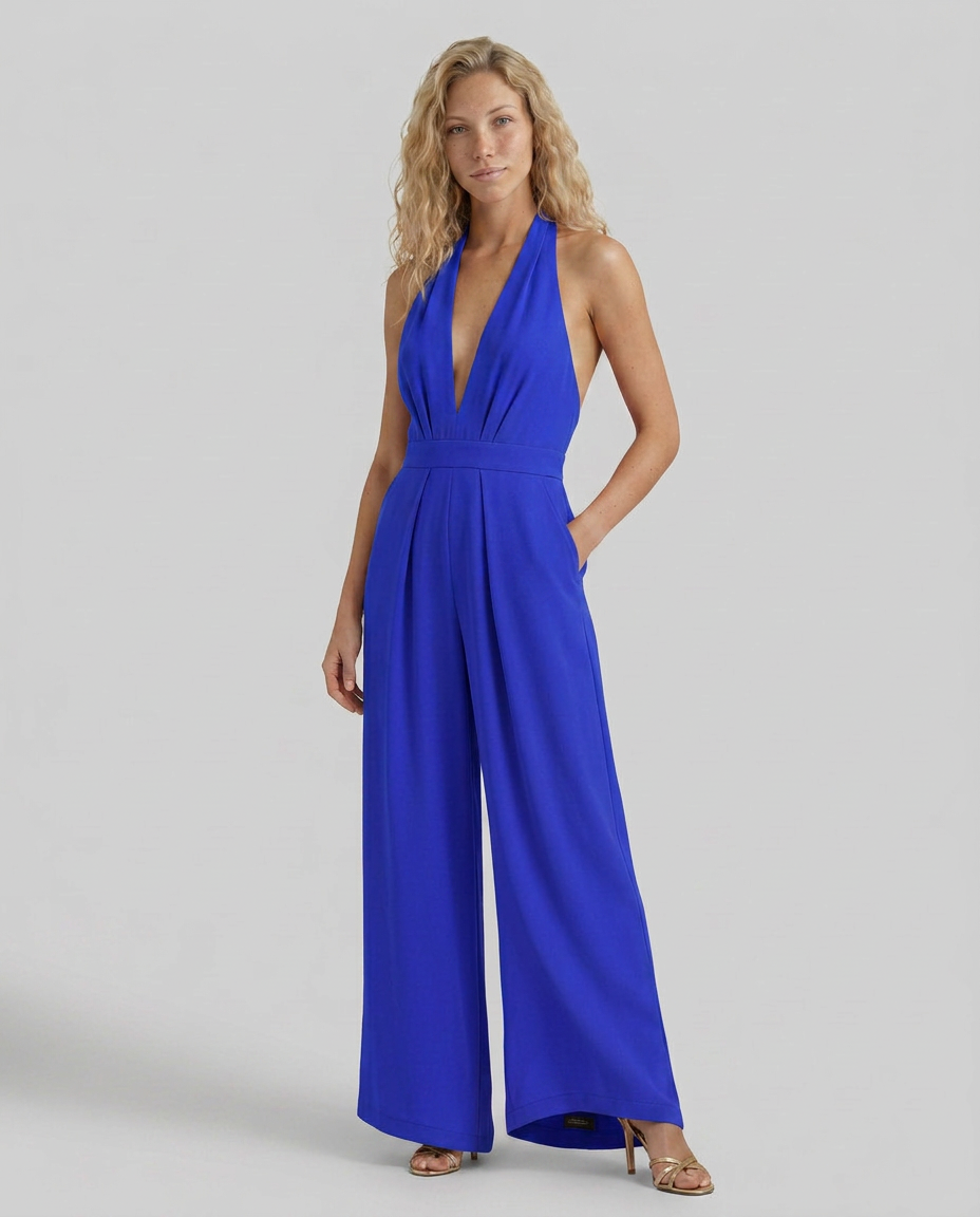 Lottie | Halter Jumpsuit with Wide-Leg Trousers