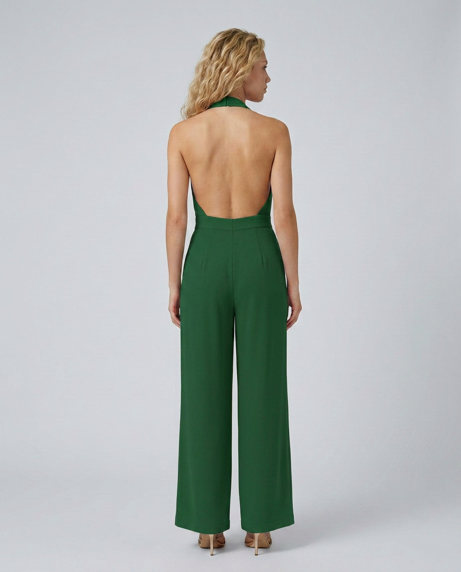 Lottie | Halter Jumpsuit with Wide-Leg Trousers
