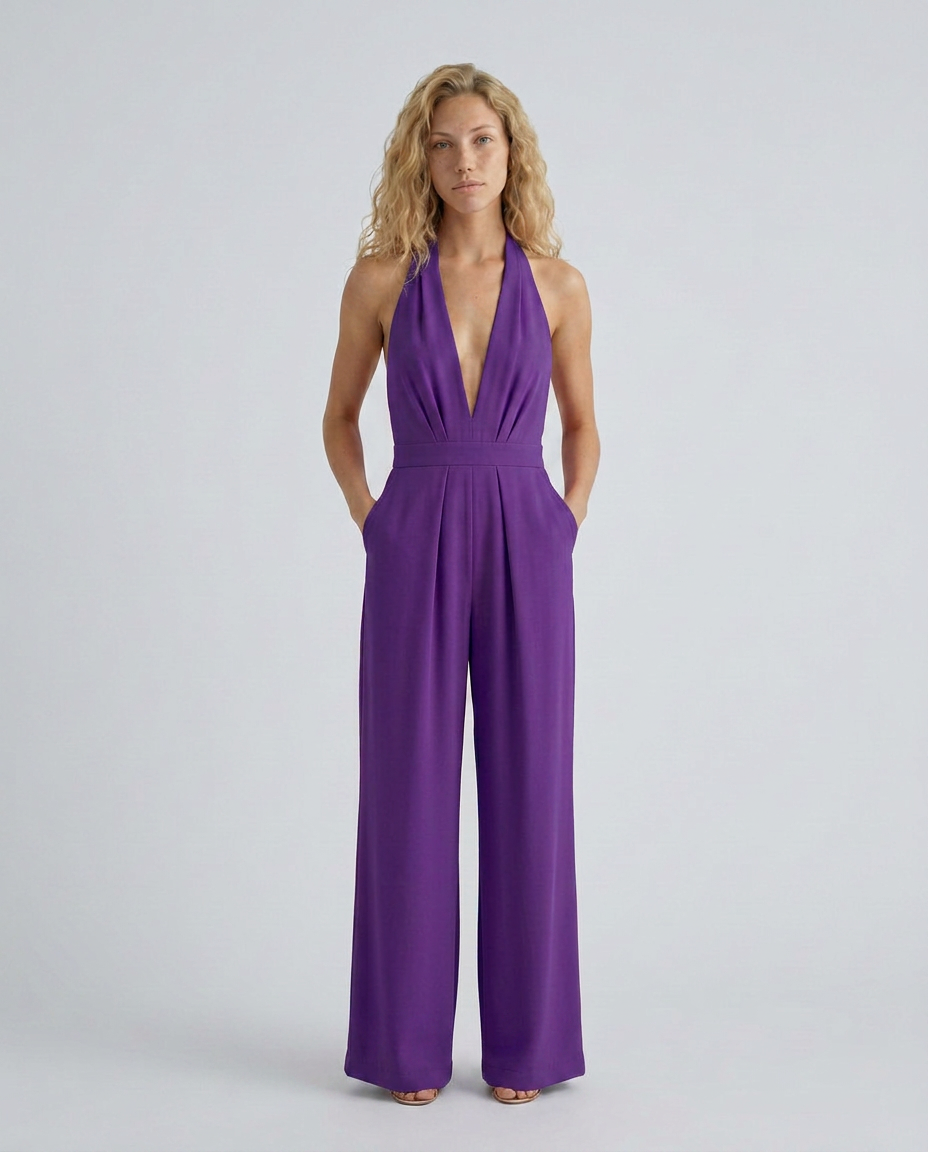 Lottie | Halter Jumpsuit with Wide-Leg Trousers