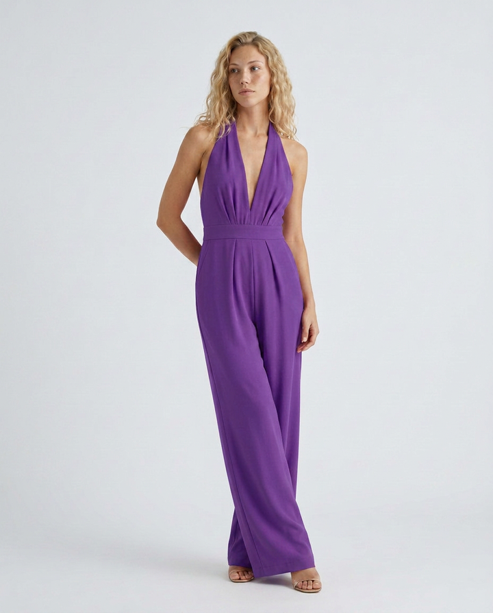Lottie | Halter Jumpsuit with Wide-Leg Trousers