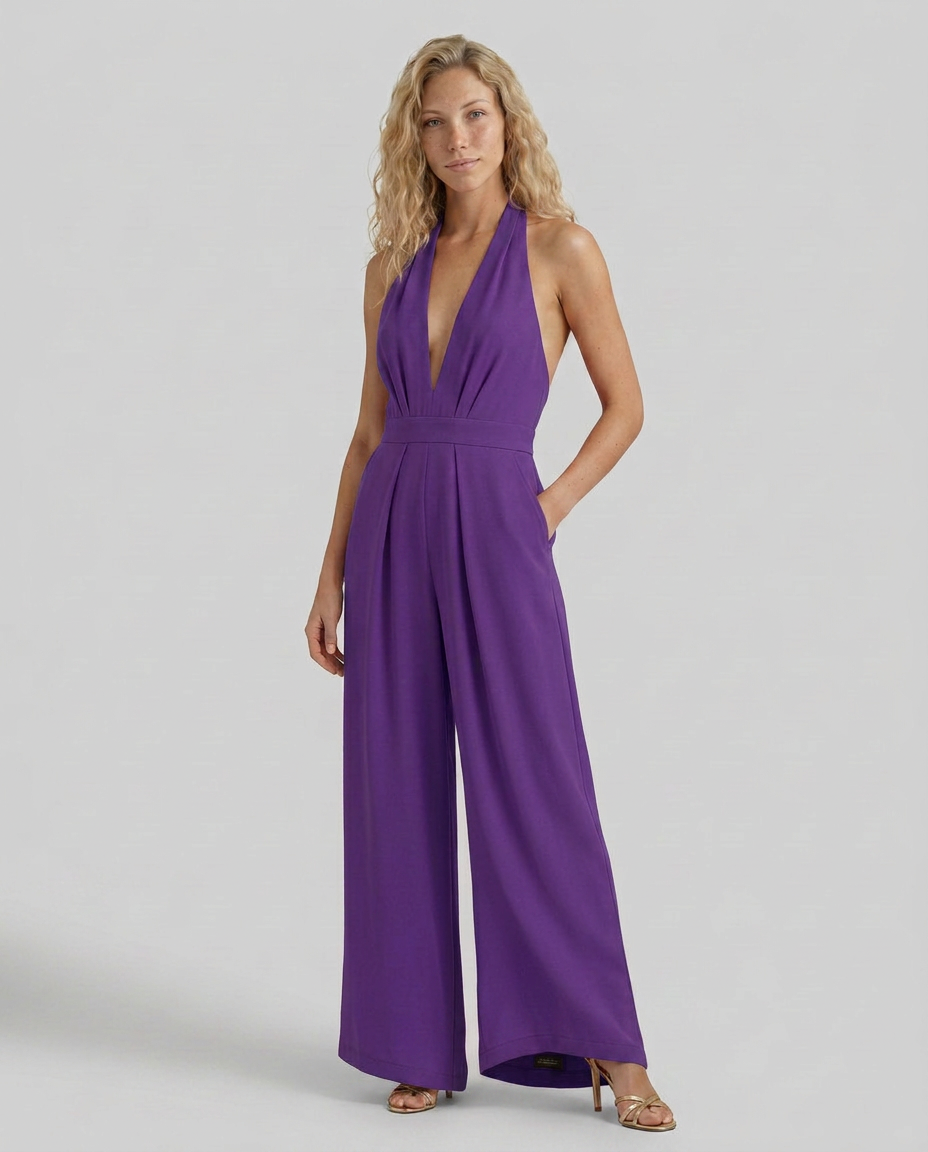 Lottie | Halter Jumpsuit with Wide-Leg Trousers