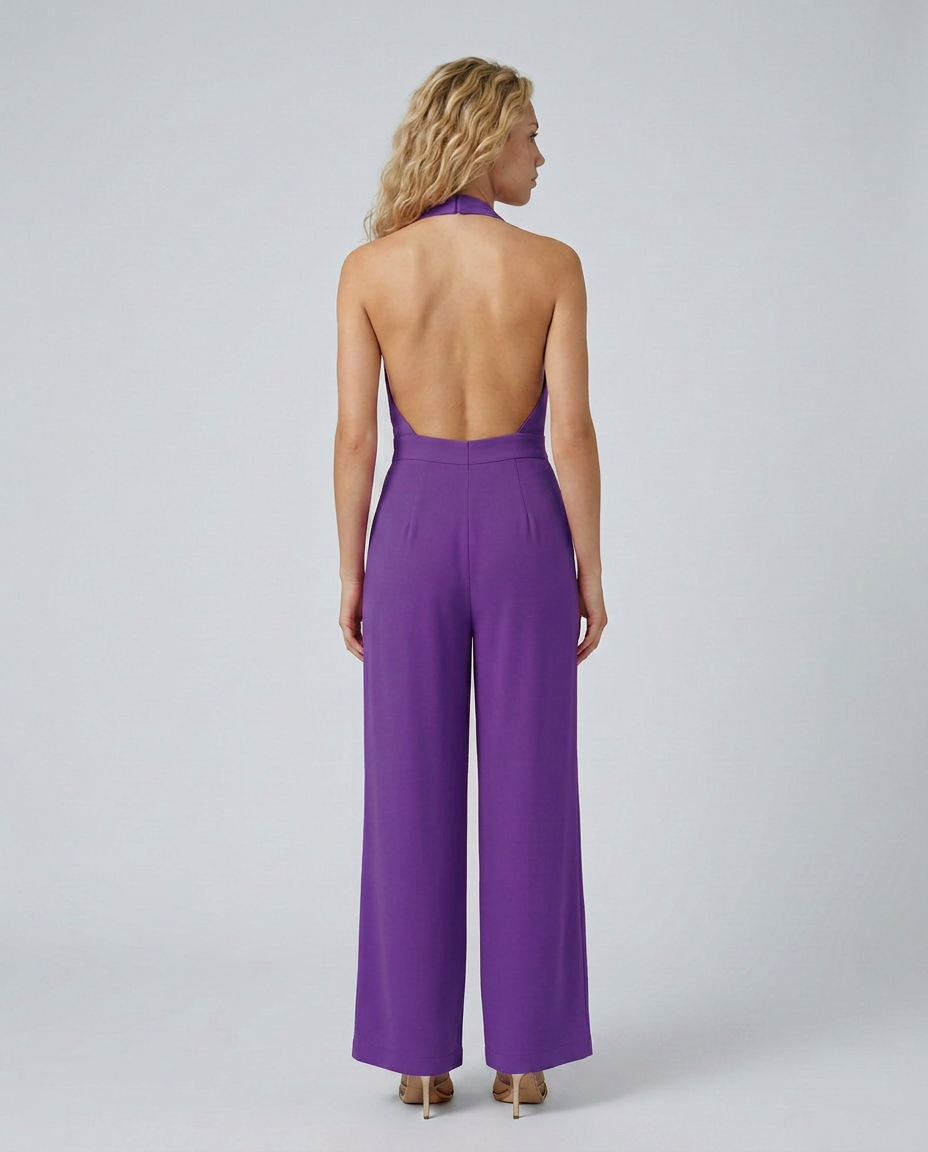 Lottie | Halter Jumpsuit with Wide-Leg Trousers