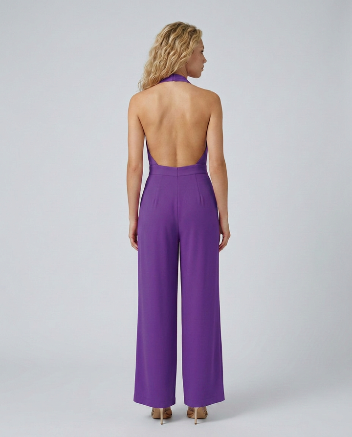 Lottie | Halter Jumpsuit with Wide-Leg Trousers