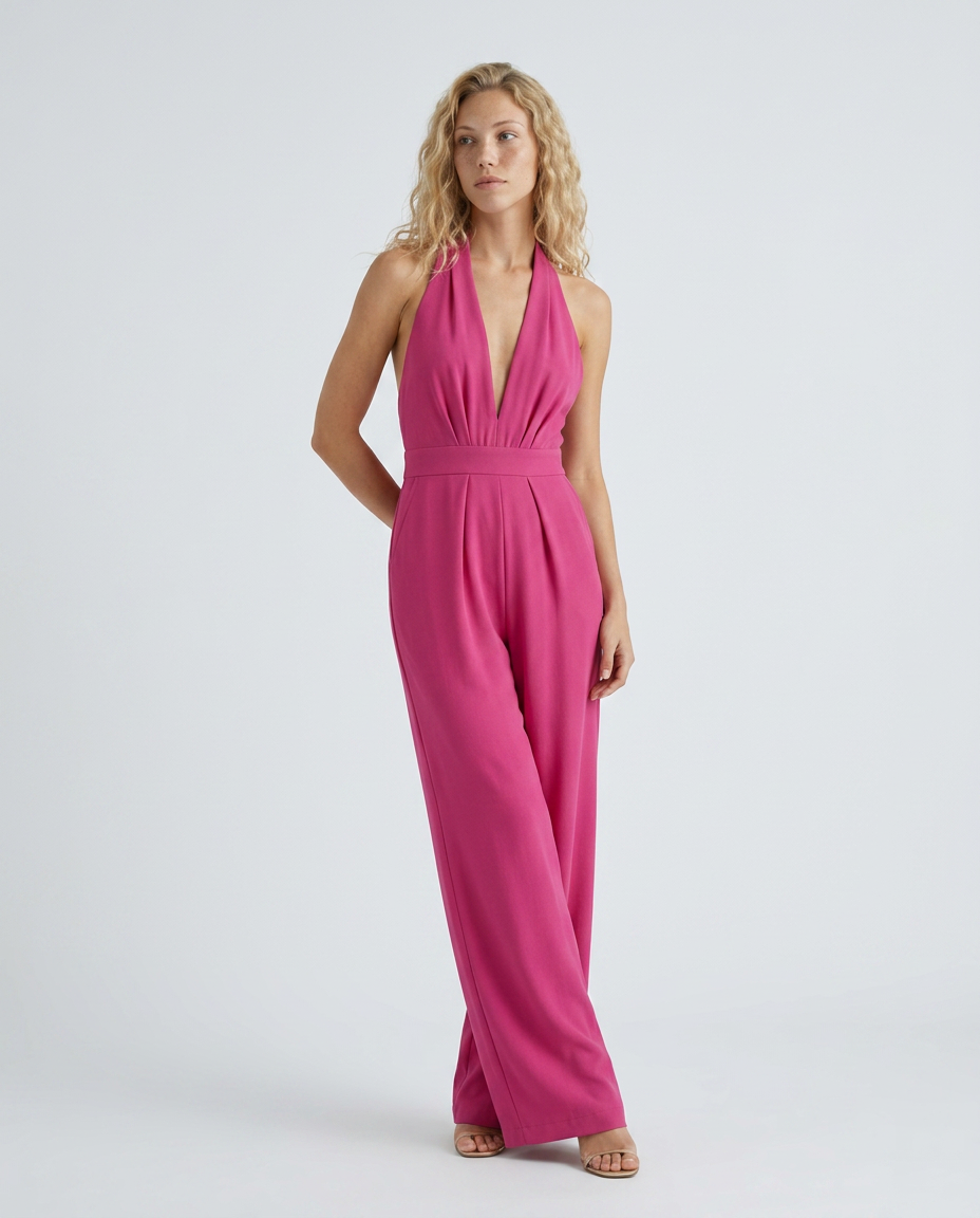 Lottie | Halter Jumpsuit with Wide-Leg Trousers
