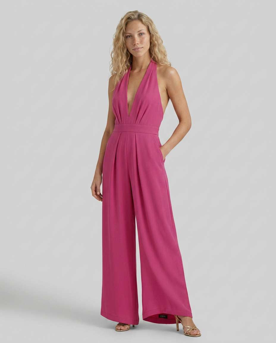 Lottie | Halter Jumpsuit with Wide-Leg Trousers