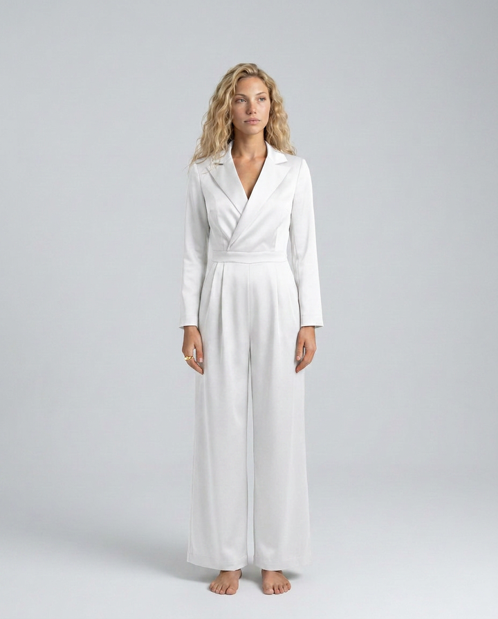 Ashlee | Long Sleeve Jumpsuit with Wide-Leg Trousers