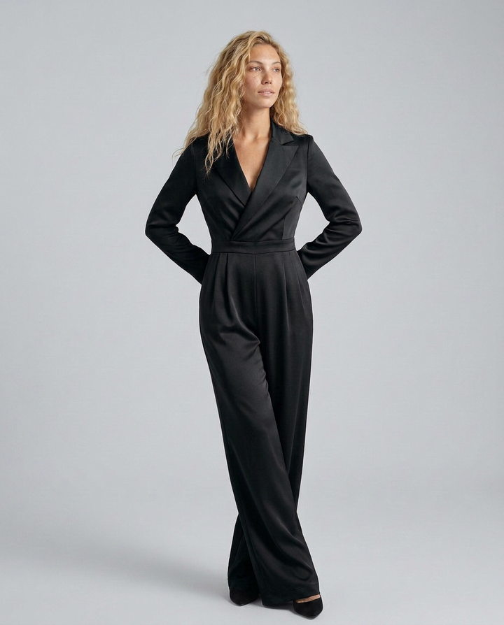 Ashlee | Long Sleeve Jumpsuit with Wide-Leg Trousers