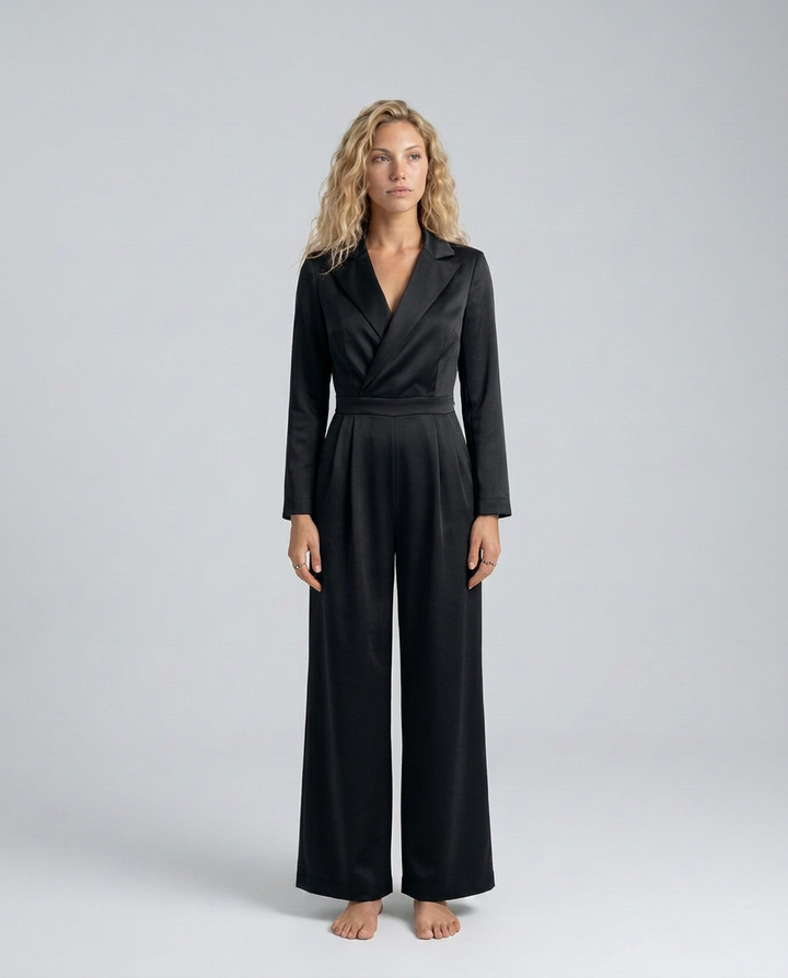 Ashlee | Long Sleeve Jumpsuit with Wide-Leg Trousers