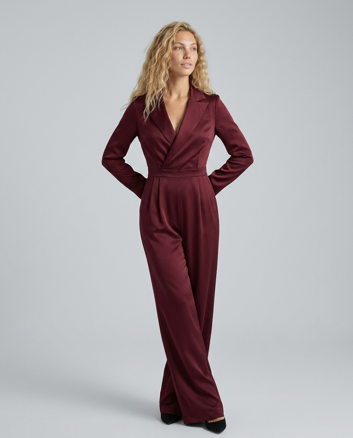 Ashlee | Long Sleeve Jumpsuit with Wide-Leg Trousers