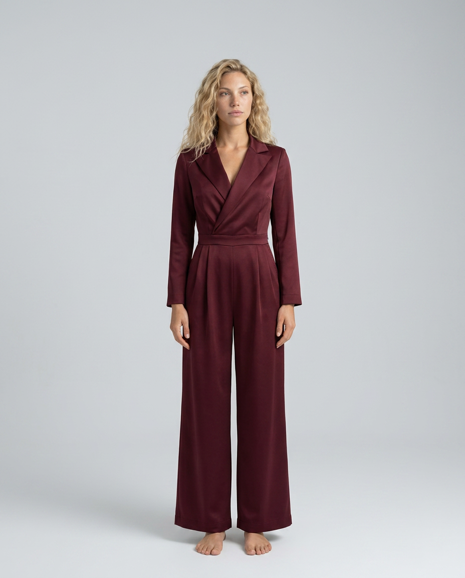 Ashlee | Long Sleeve Jumpsuit with Wide-Leg Trousers