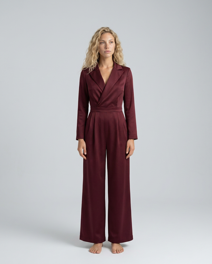 Ashlee | Long Sleeve Jumpsuit with Wide-Leg Trousers