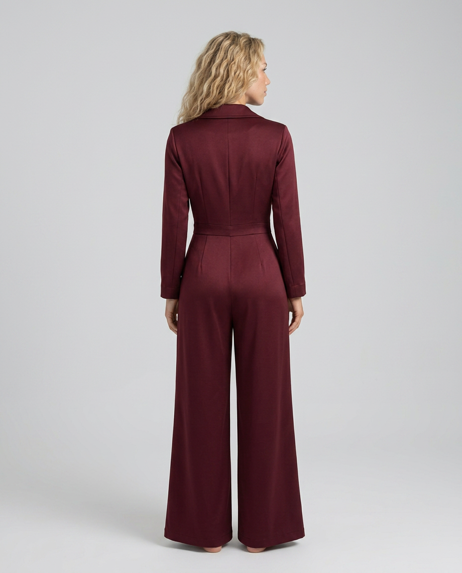 Ashlee | Long Sleeve Jumpsuit with Wide-Leg Trousers