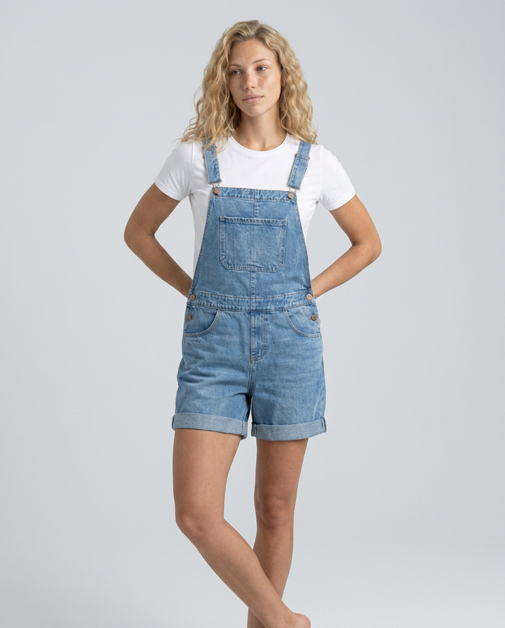 Ester | Denim Short Overalls with Adjustable Straps