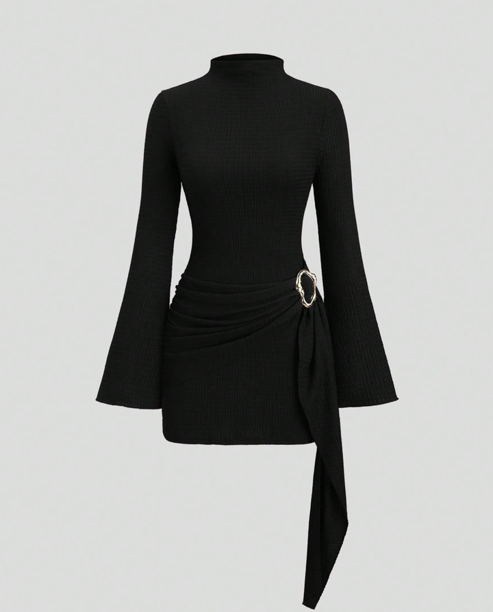 Addison | Mini Dress Long Sleeve with Side Tie Detail