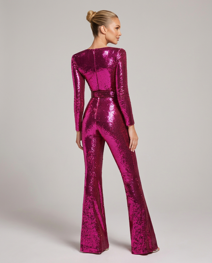 Mayra | Sequin Jumpsuit with Belted Waist