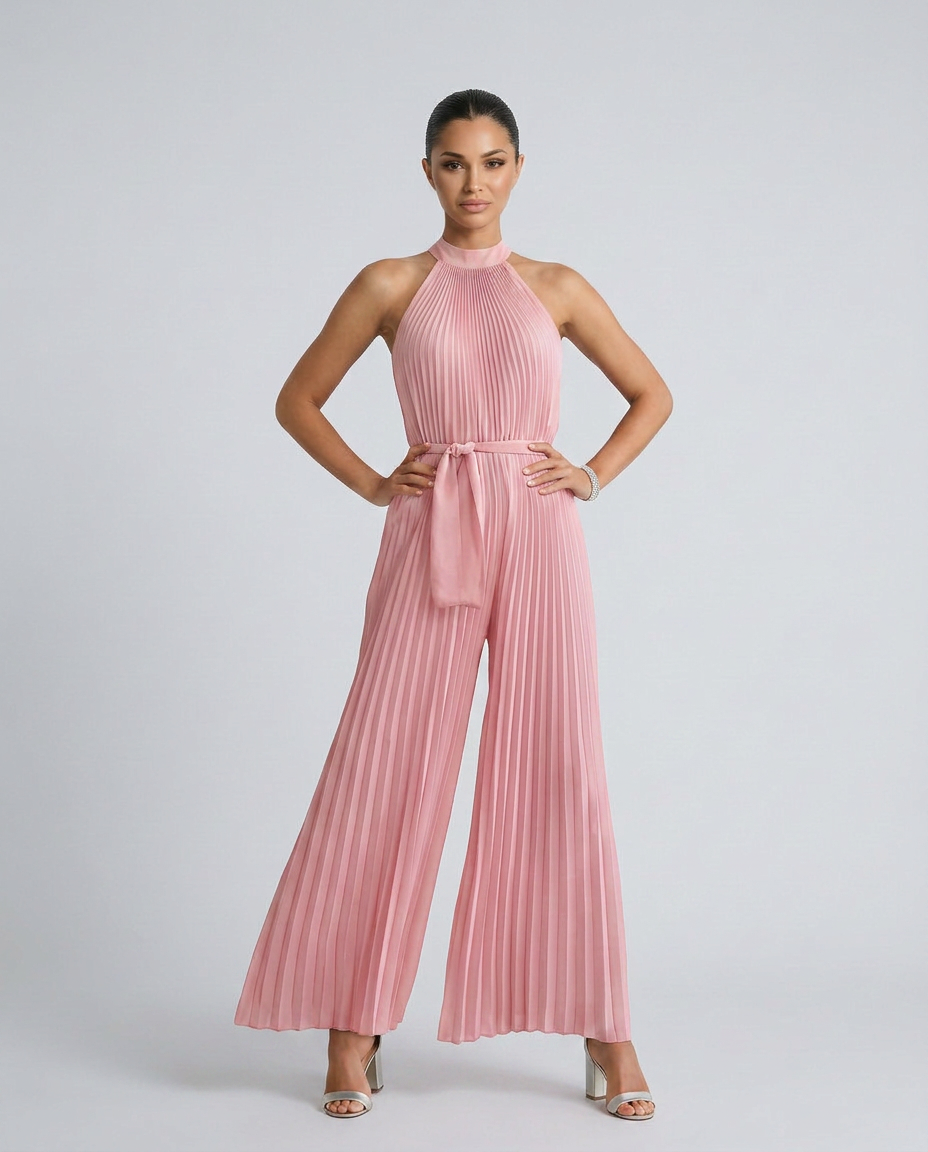 Alyce | Pleated Jumpsuit with Wide-Leg Trousers