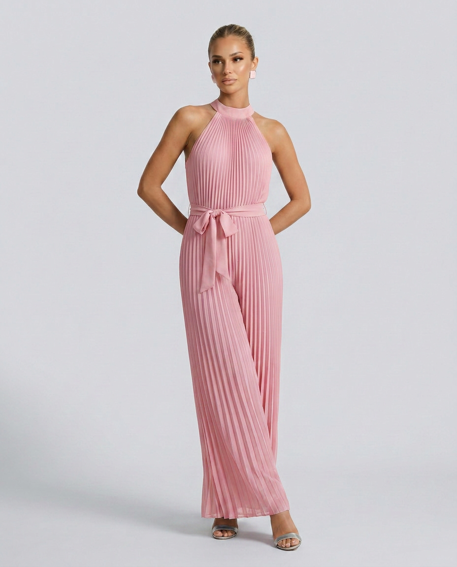Alyce | Pleated Jumpsuit with Wide-Leg Trousers