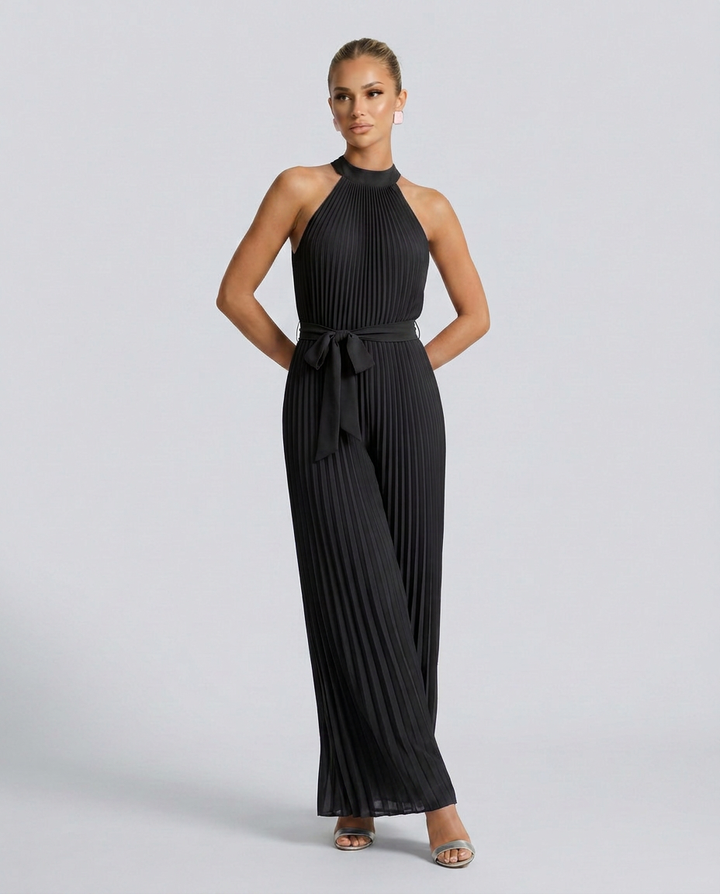 Alyce | Pleated Jumpsuit with Wide-Leg Trousers