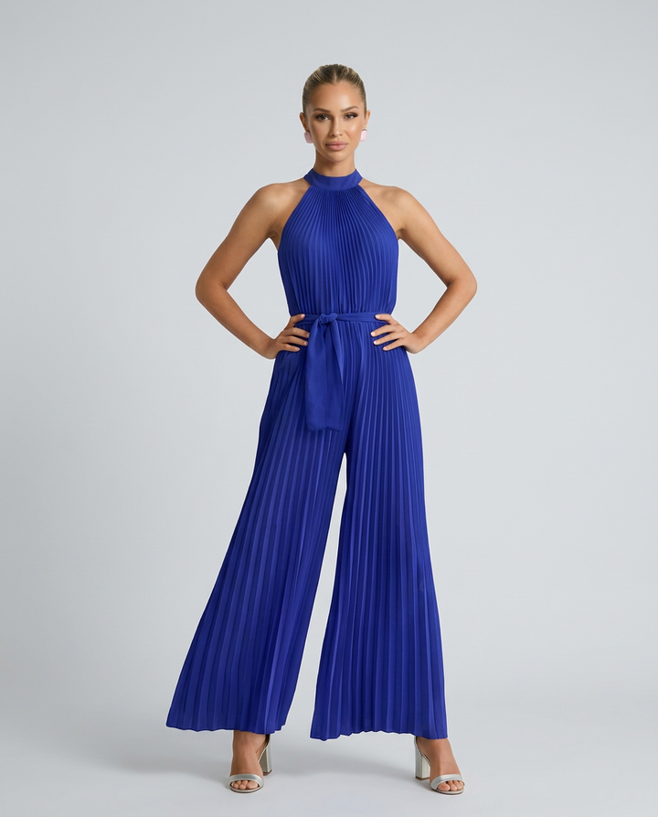 Alyce | Pleated Jumpsuit with Wide-Leg Trousers