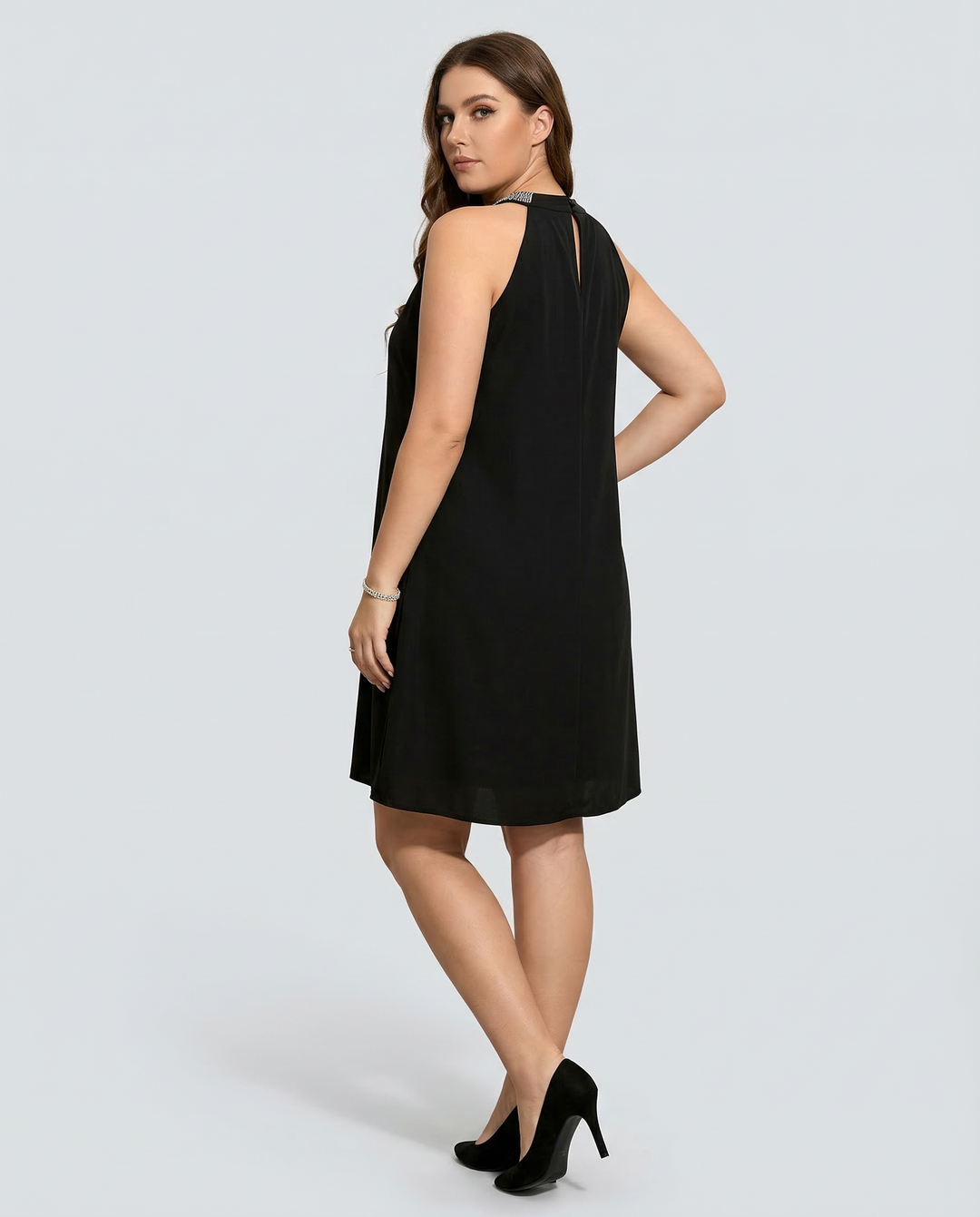 Natalie | Mini Dress with Embellished Halter Neck