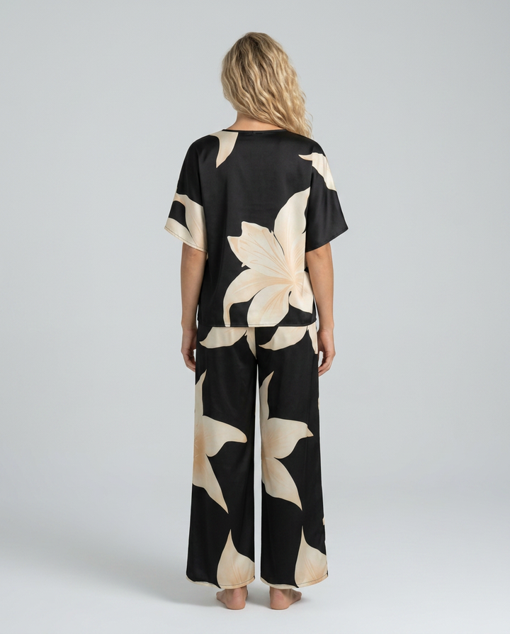 Darcy | Floral Print Jumpsuit with Wide-Leg Trousers