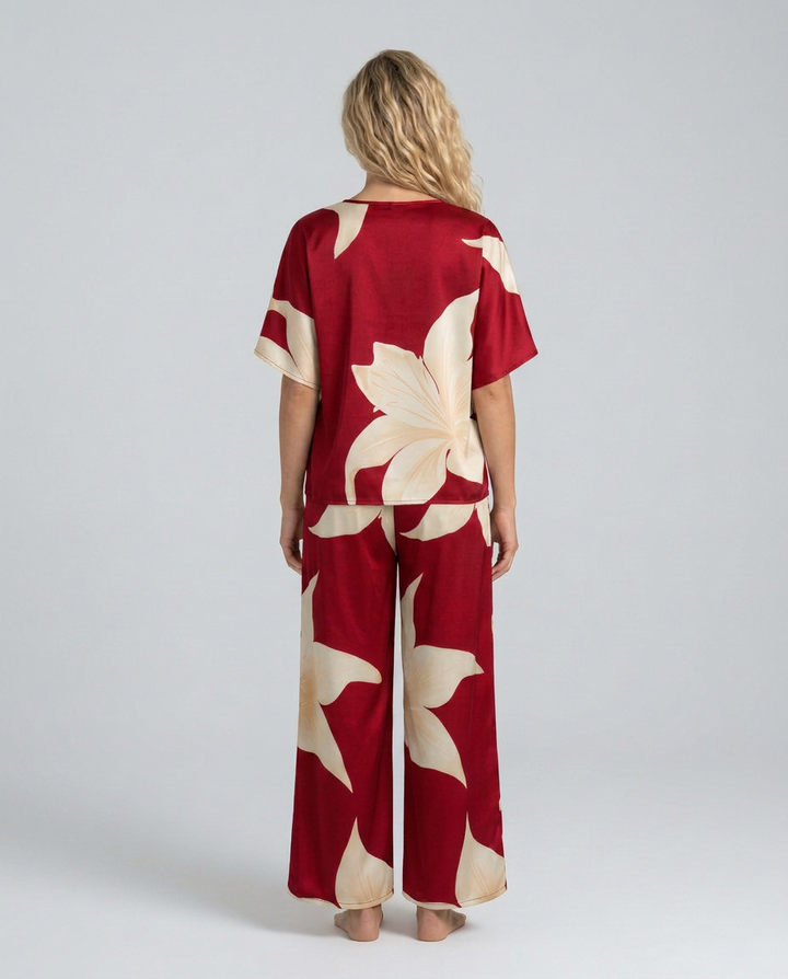 Darcy | Floral Print Jumpsuit with Wide-Leg Trousers