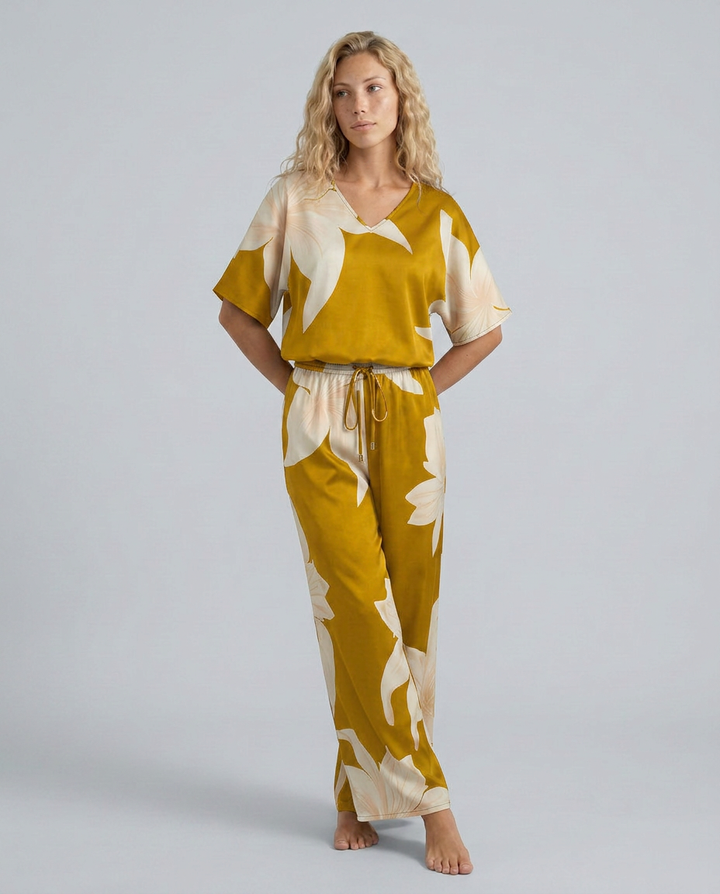 Darcy | Floral Print Jumpsuit with Wide-Leg Trousers