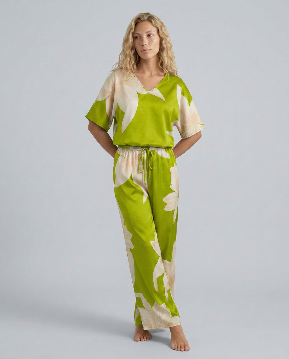 Darcy | Floral Print Jumpsuit with Wide-Leg Trousers