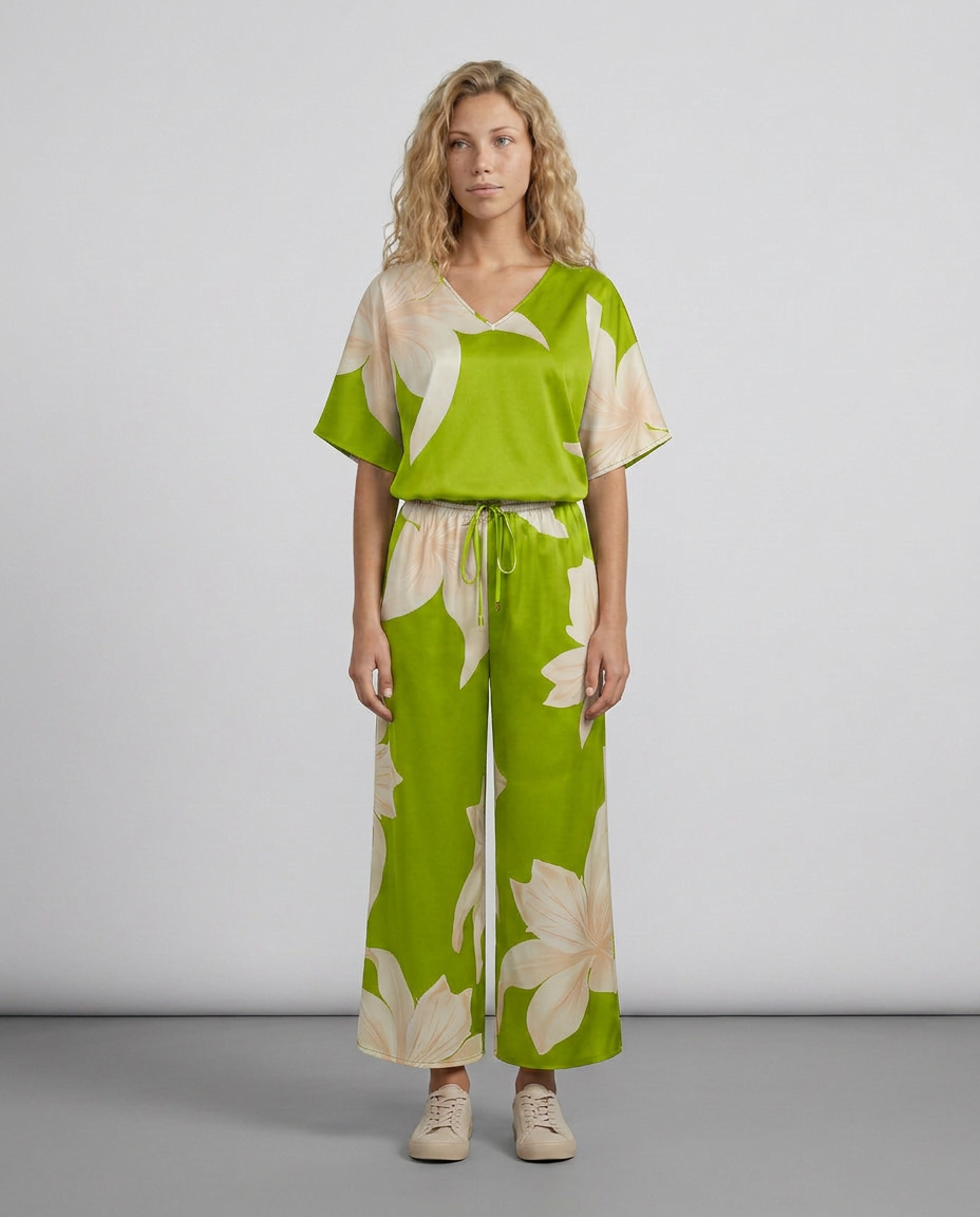 Darcy | Floral Print Jumpsuit with Wide-Leg Trousers