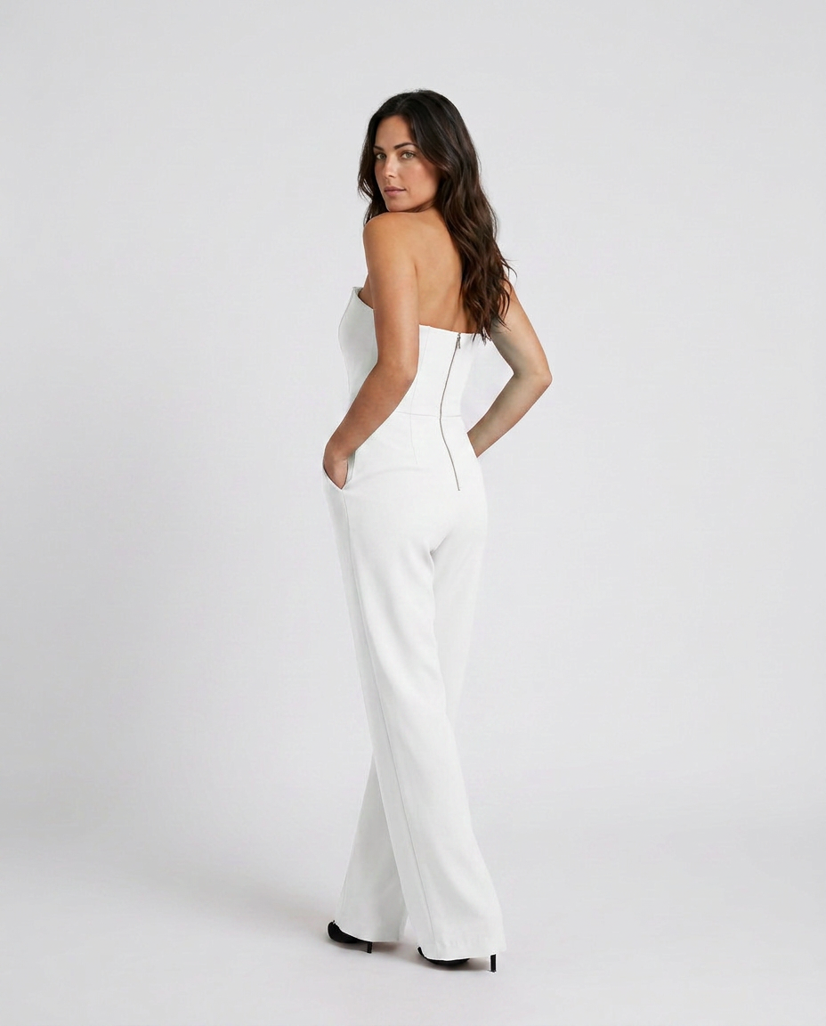 Donna | Strapless Wide-Leg Jumpsuit with Pockets