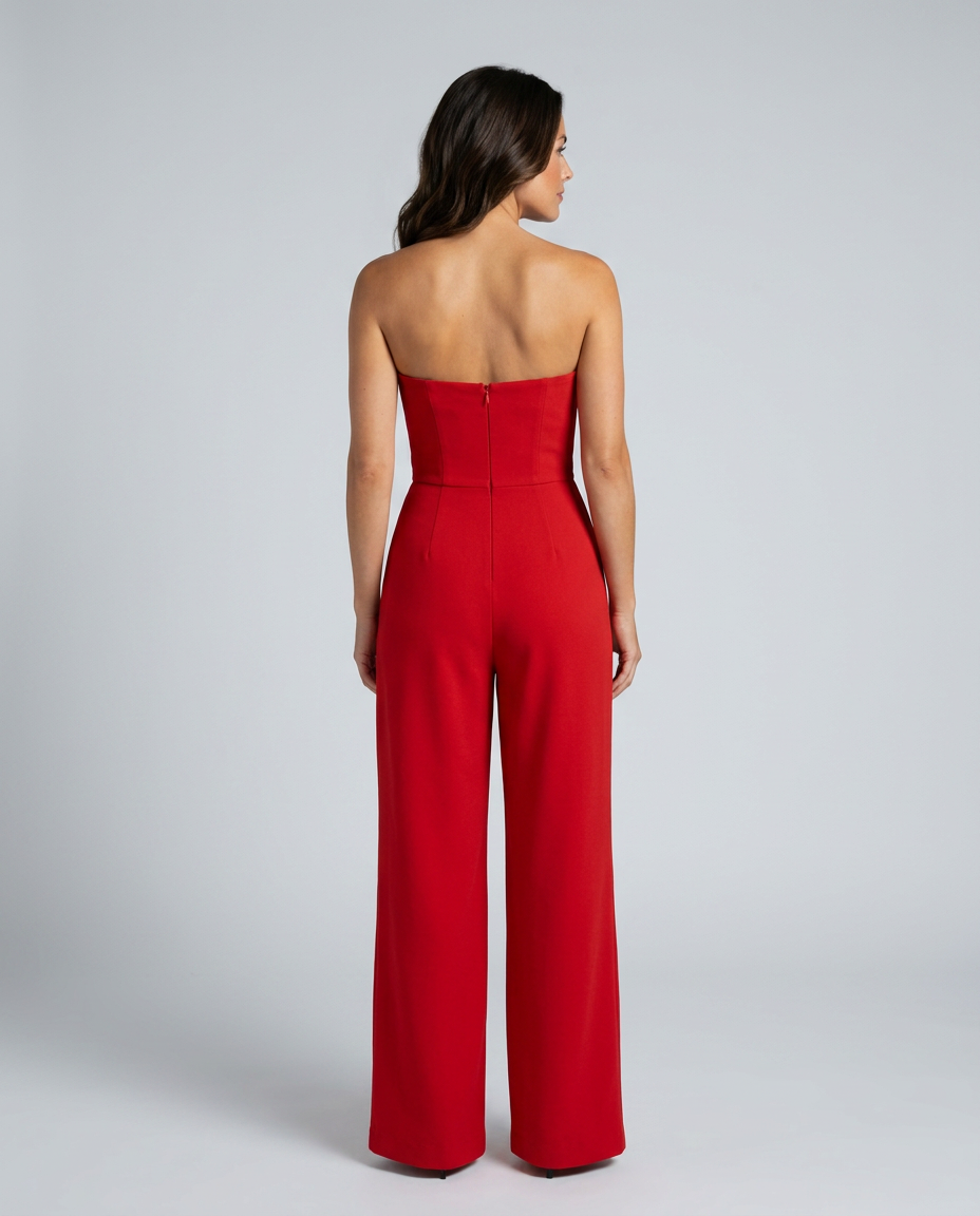 Donna | Strapless Wide-Leg Jumpsuit with Pockets