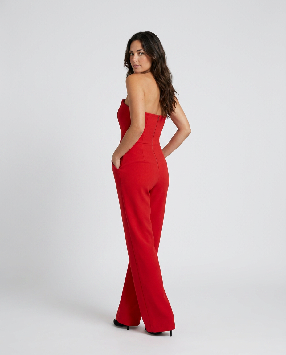 Donna | Strapless Wide-Leg Jumpsuit with Pockets