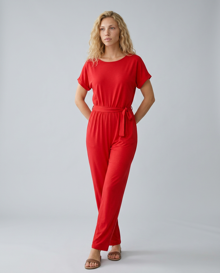Eileen | Relaxed Jumpsuit with Waist Tie Belt