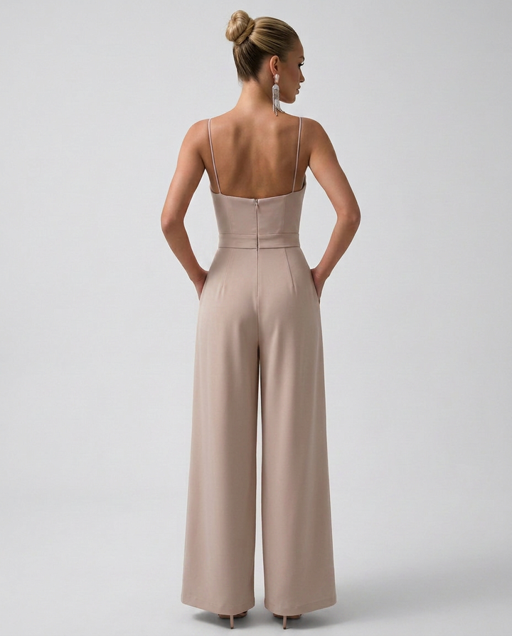 Alta | Wide-Leg Jumpsuit with Pleated Bodice
