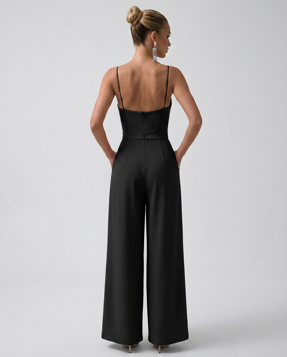 Alta | Wide-Leg Jumpsuit with Pleated Bodice