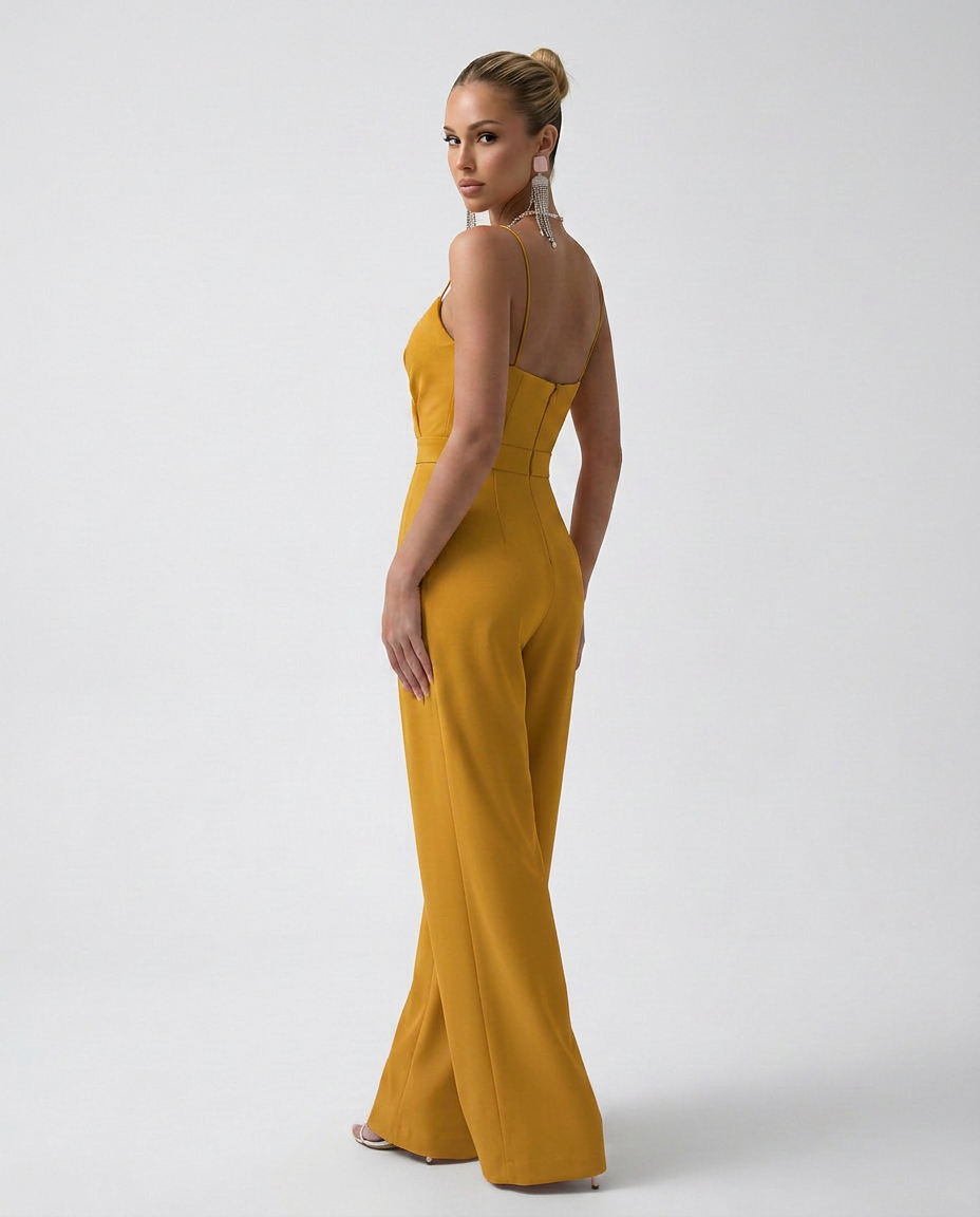 Alta | Wide-Leg Jumpsuit with Pleated Bodice