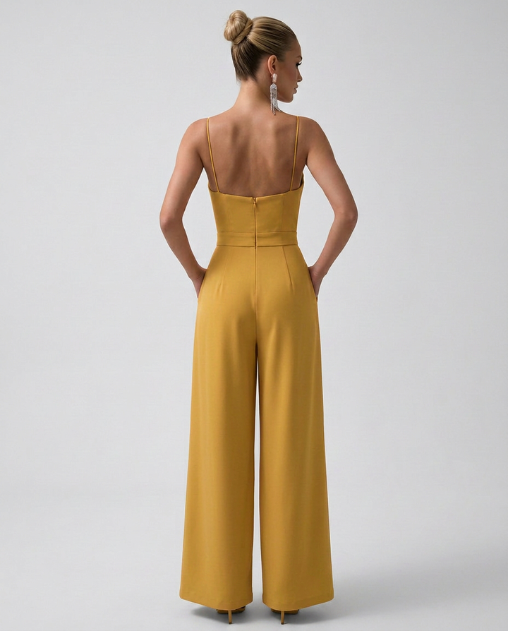 Alta | Wide-Leg Jumpsuit with Pleated Bodice